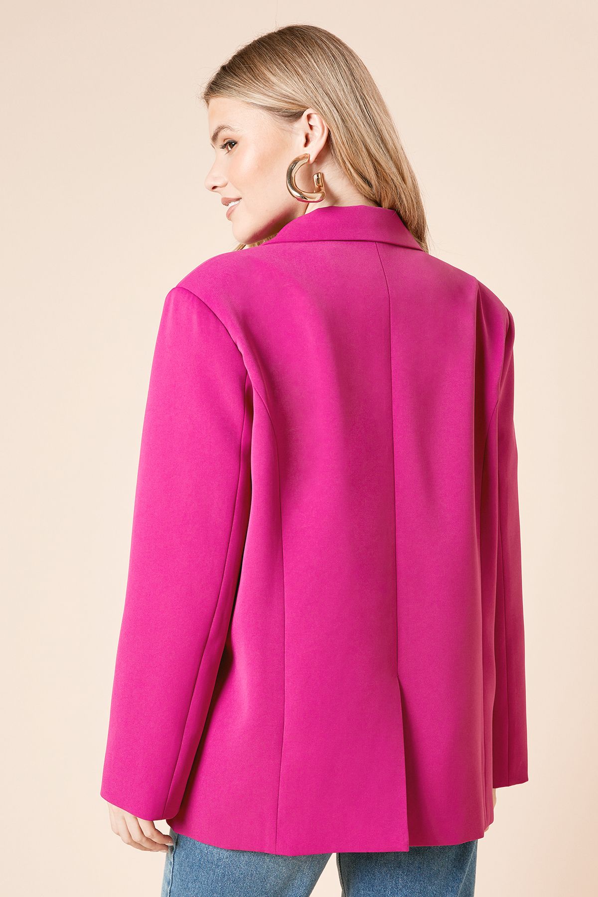 Dorothy Perkins Oversized Double Breasted Blazer Fuchsia image 4