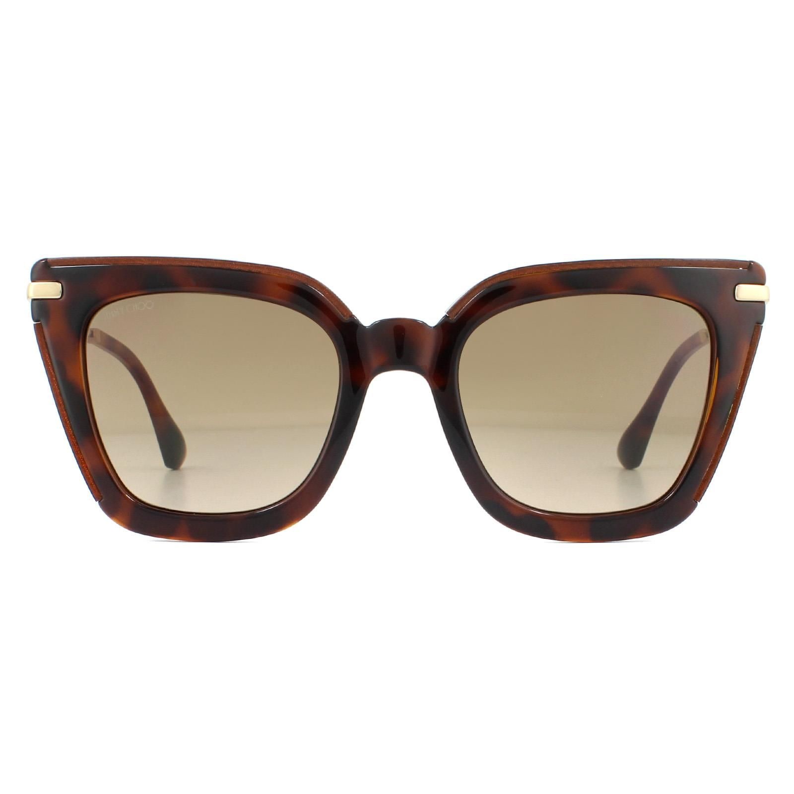 Jimmy Choo Square Glitter Havana Brown Gradient Sunglasses image 1