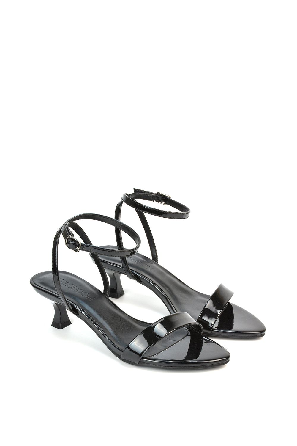 XY London 'Antonia' Kitten Low Heel Strappy Sandal Two Part Heeled Shoes image 5