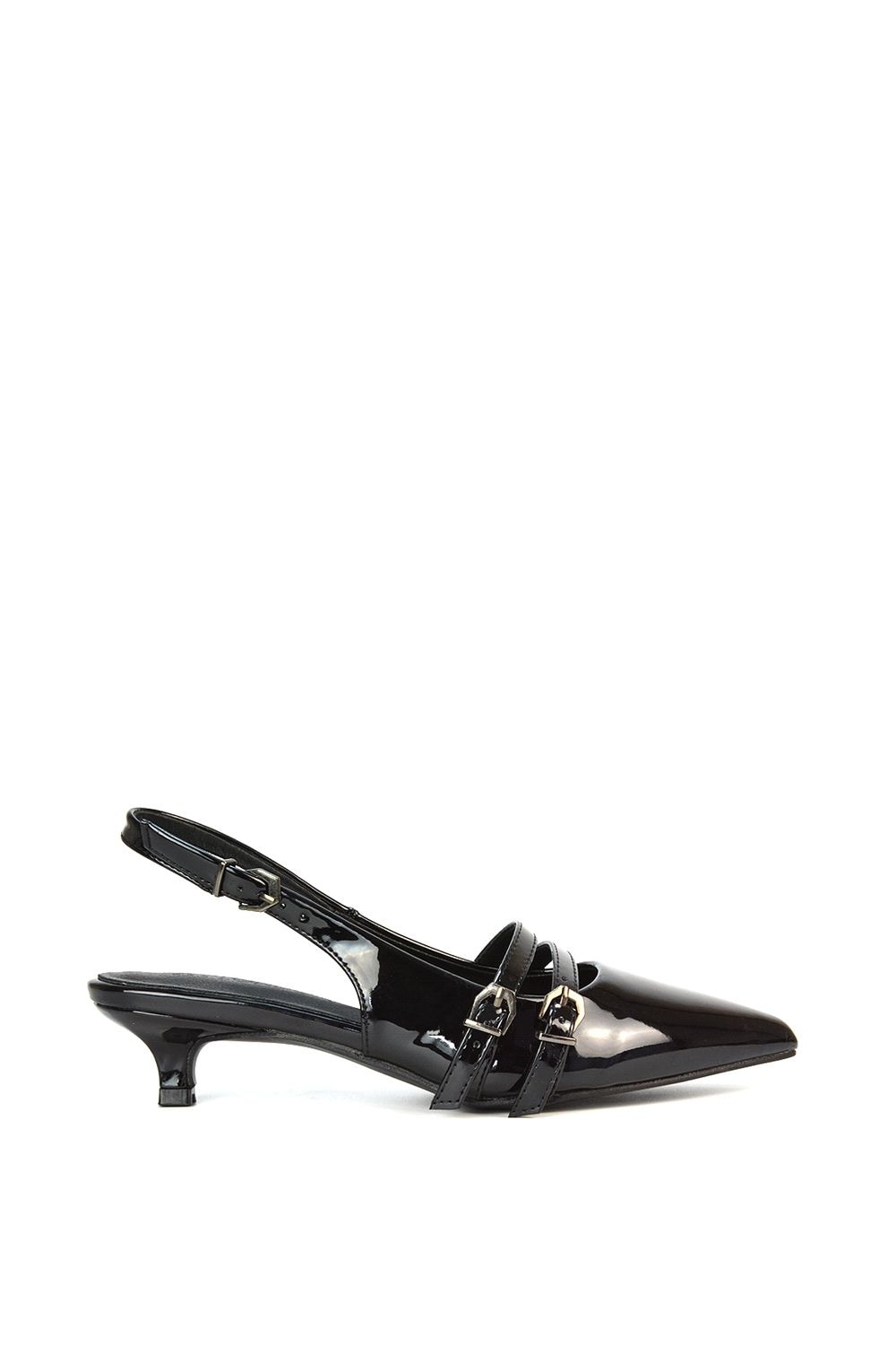 XY London 'Cassie' Slingback Low Kitten Heel Courts with Point Toe image 1