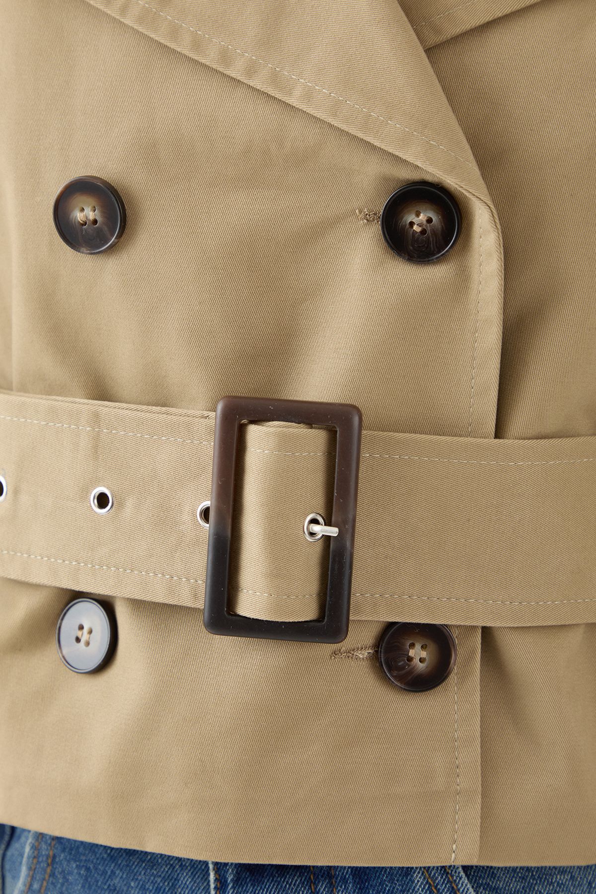 MissPap Tailored Cropped Trench Coat Stone image 5