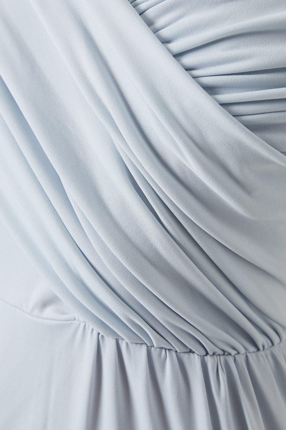 Coast Bardot Ruched Jersey Bridesmaid Dress Ice Blue image 5