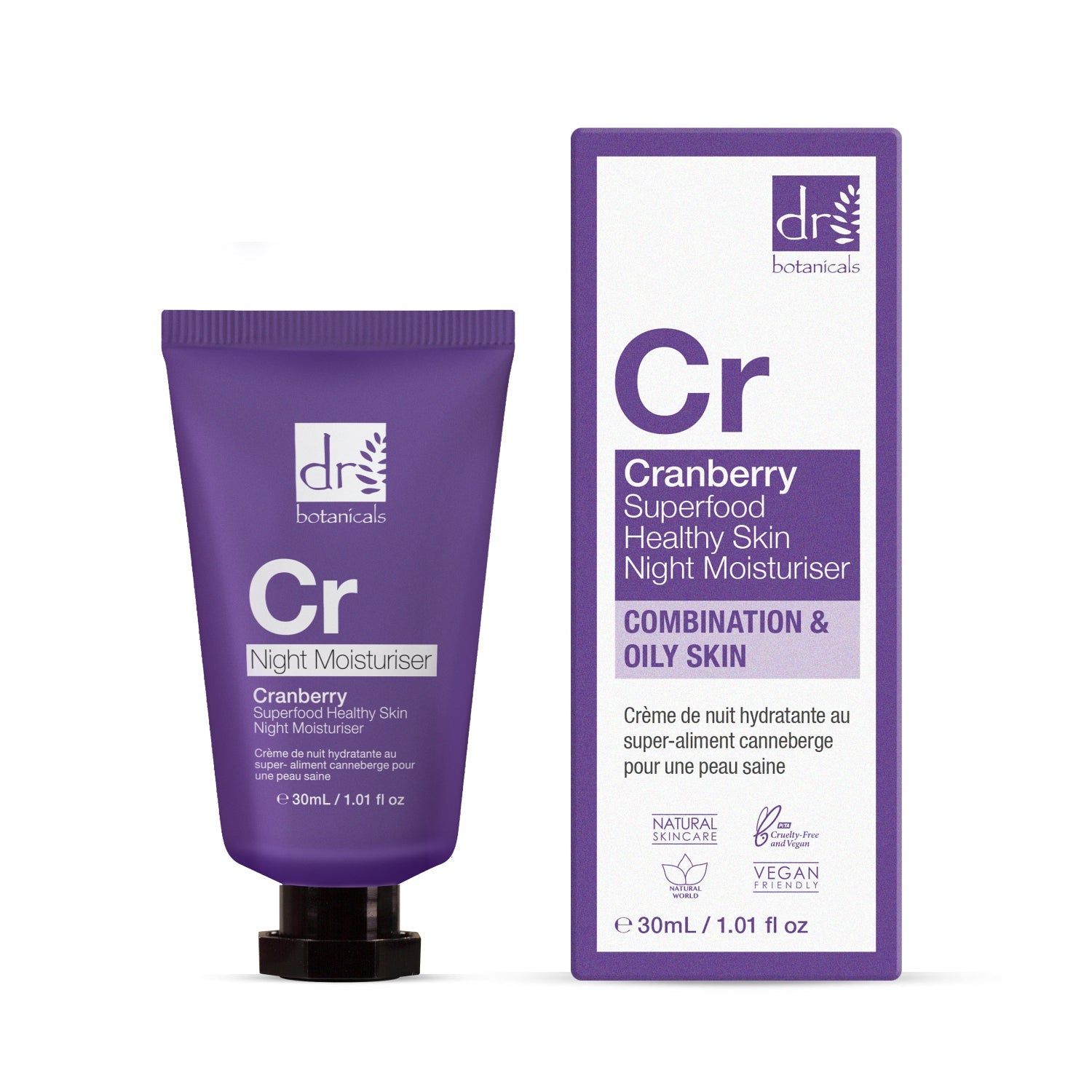 Dr. Botanicals Cranberry Superfood Healthy Skin Night Moisturiser 30ml image 2