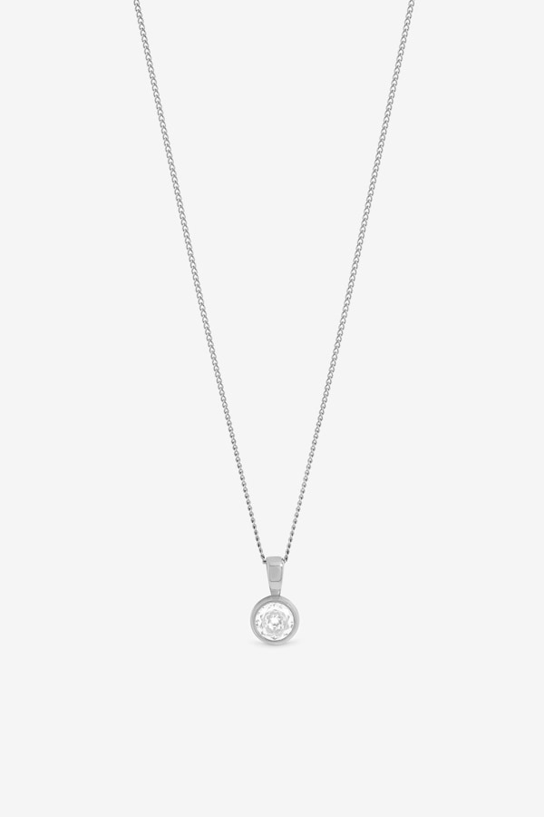 Jon Richard Sterling Silver Plated Waterproof Bezel Pendant