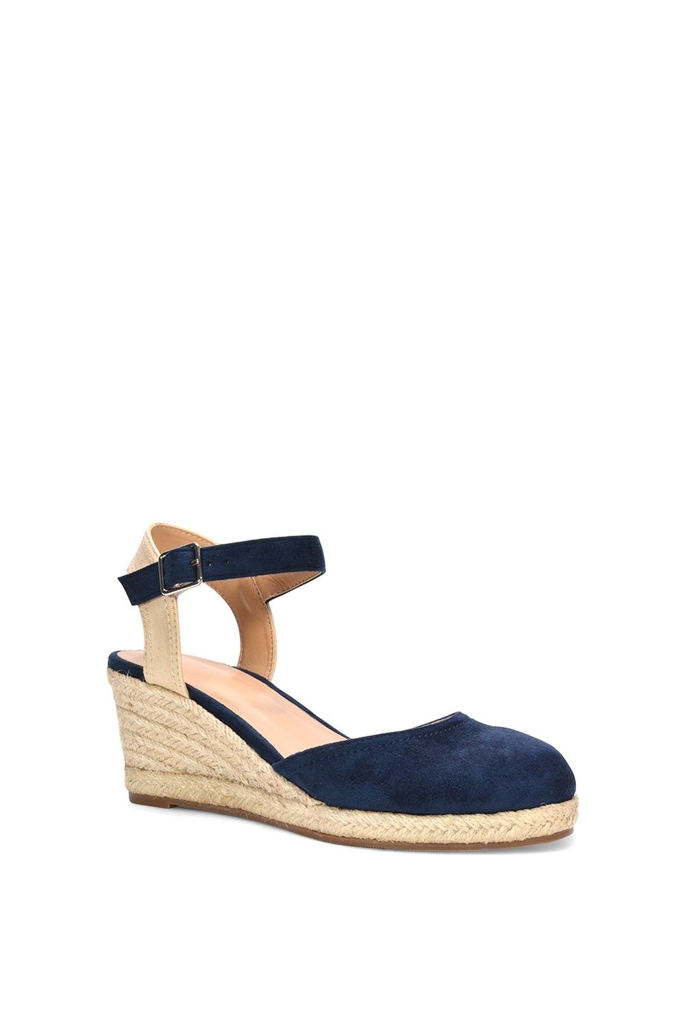 XY London 'Joey' Closed Toe Ankle Strap Espadrille Wedge Platform Shoes image 2