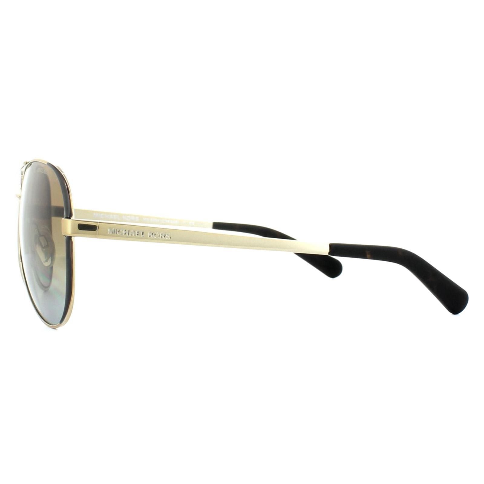 Michael Kors Aviator Gold Dark Chocolate Brown Gradient Polarized Sunglasses image 3