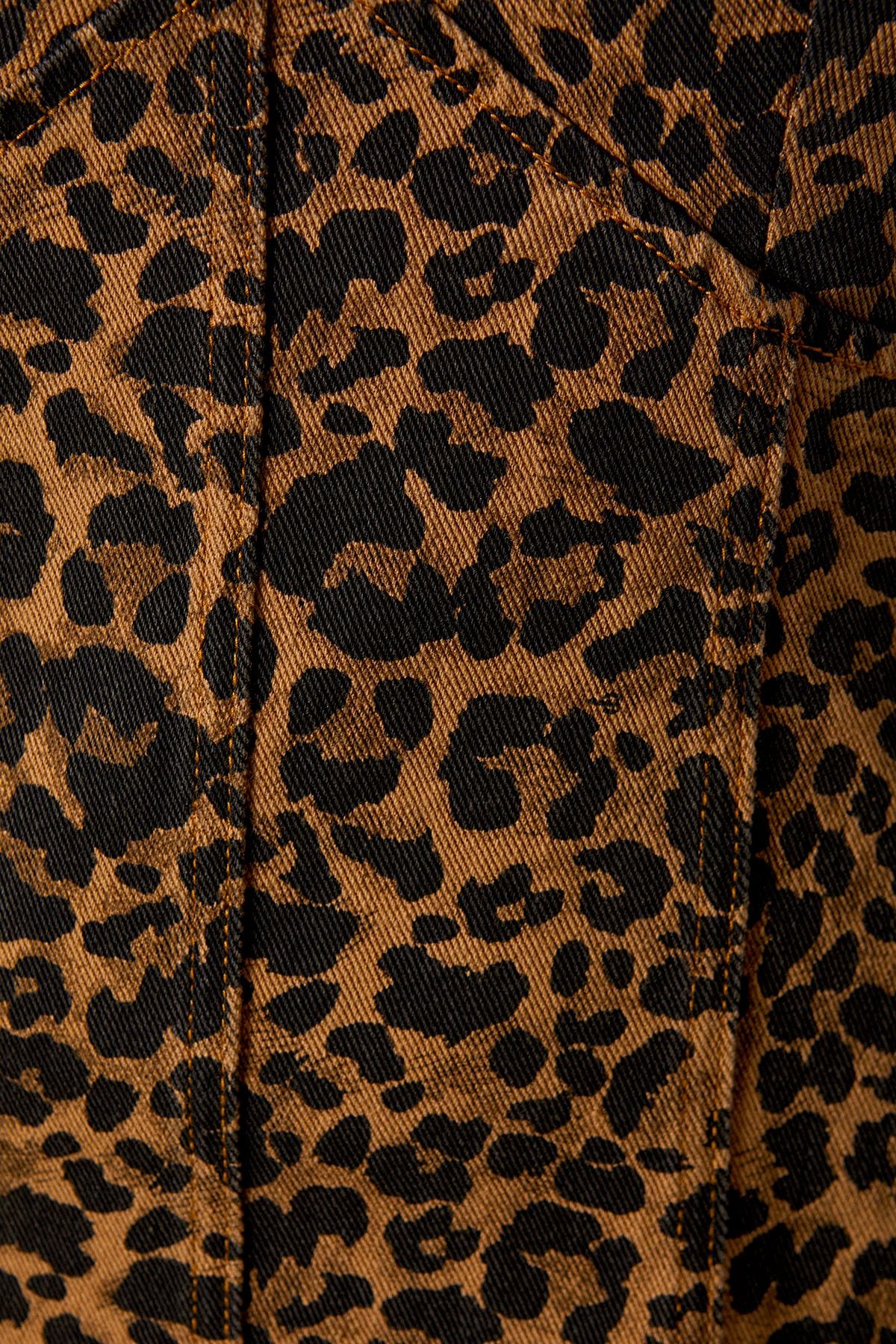 Warehouse Animal Denim Seam Detail Sleeveless Midi Dress Animal image 5