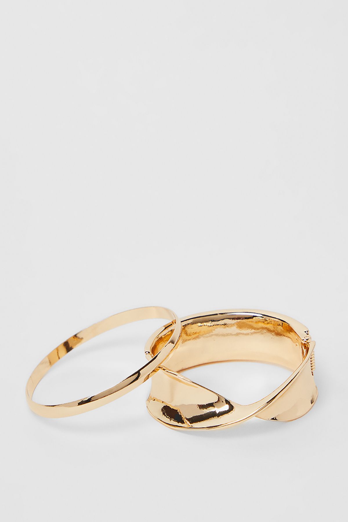 NastyGal Abstract Bracelet 2 Pack Gold image 1