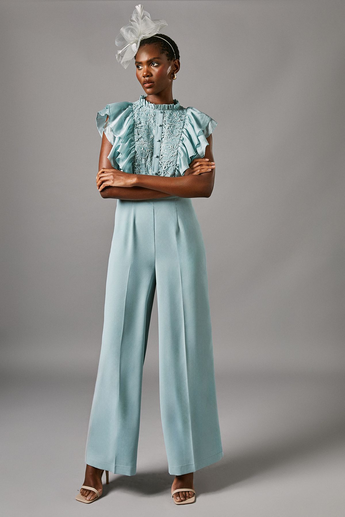 Coast Frill Lace Sleeveless Jumpsuit Mint image 1