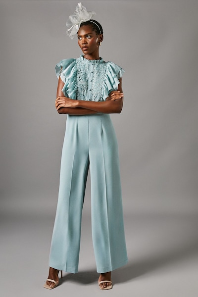 Coast Frill Lace Sleeveless Jumpsuit Mint