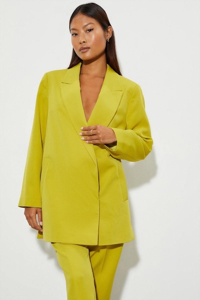 Dorothy Perkins Petite Side Split Double Breasted Blazer Lime