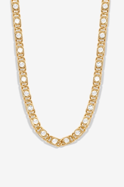 Inicio Gold Plated And Crystal Chain Necklace - Gift Pouch