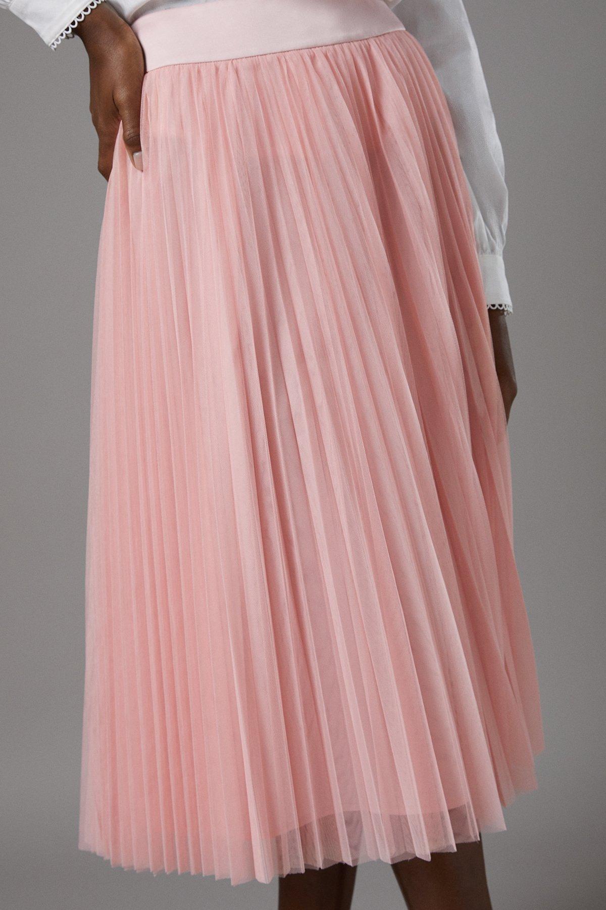 Coast Tulle Pleated Skirt Blush image 4
