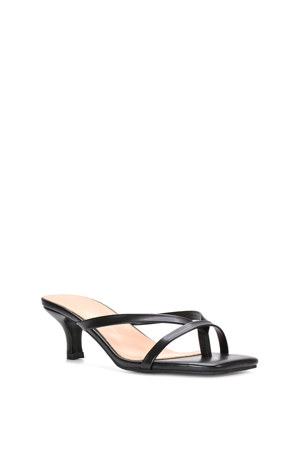 XY London 'Tiana' Kitten Heel Sandal Mules With Toe Post