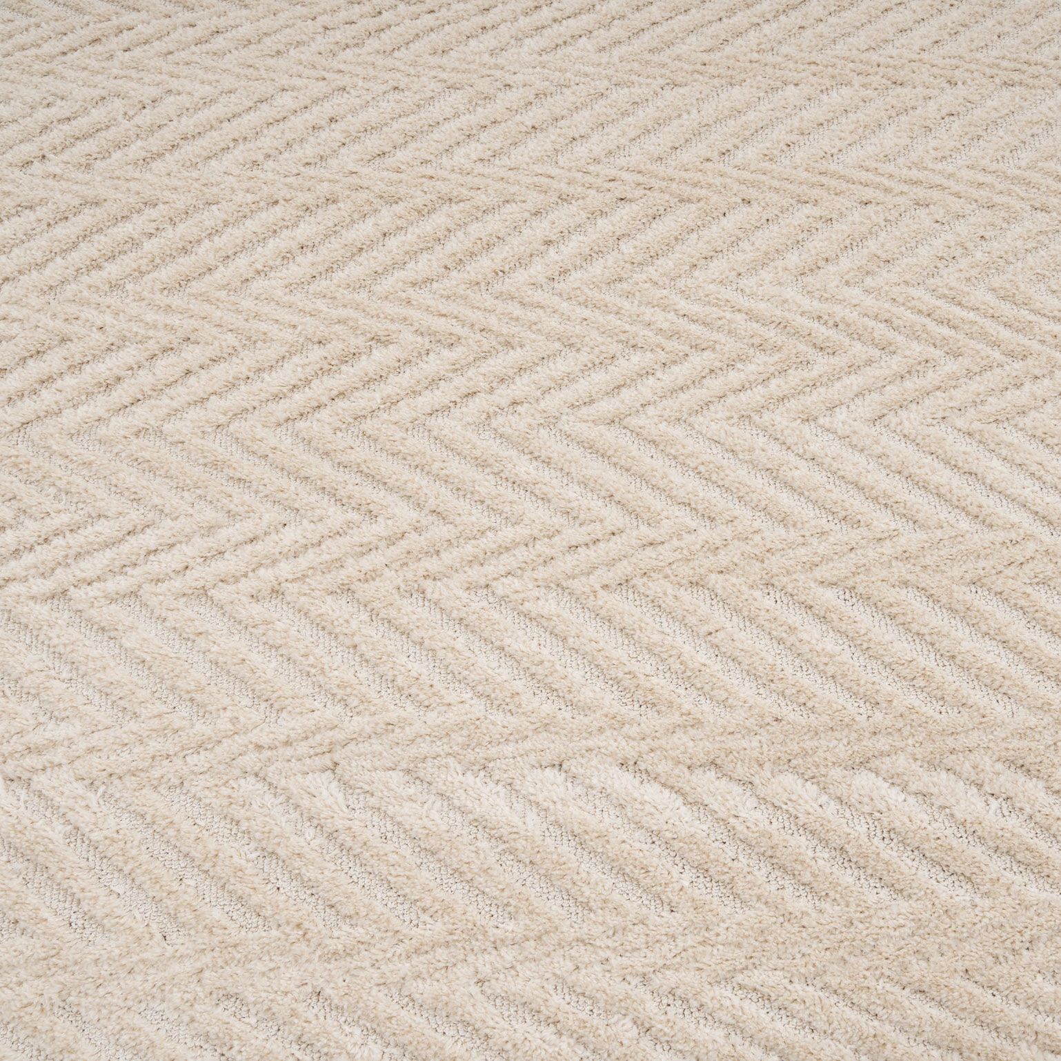 Kukoon Oatmeal Beige Chevron Soft Pile Area Rug image 4