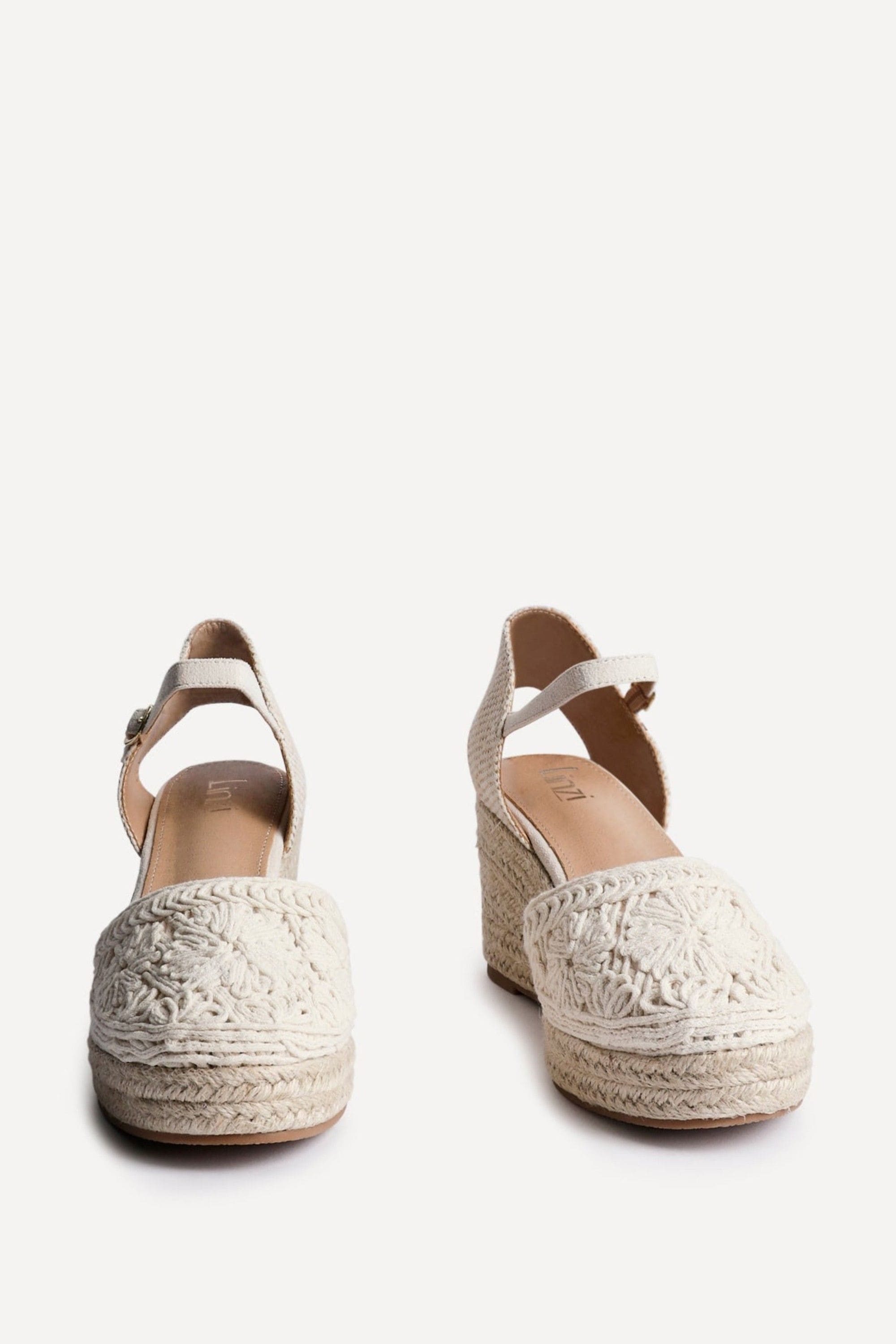 Linzi Mystic Beige Embroidered Closed-Toe Espadrille Wedge image 3