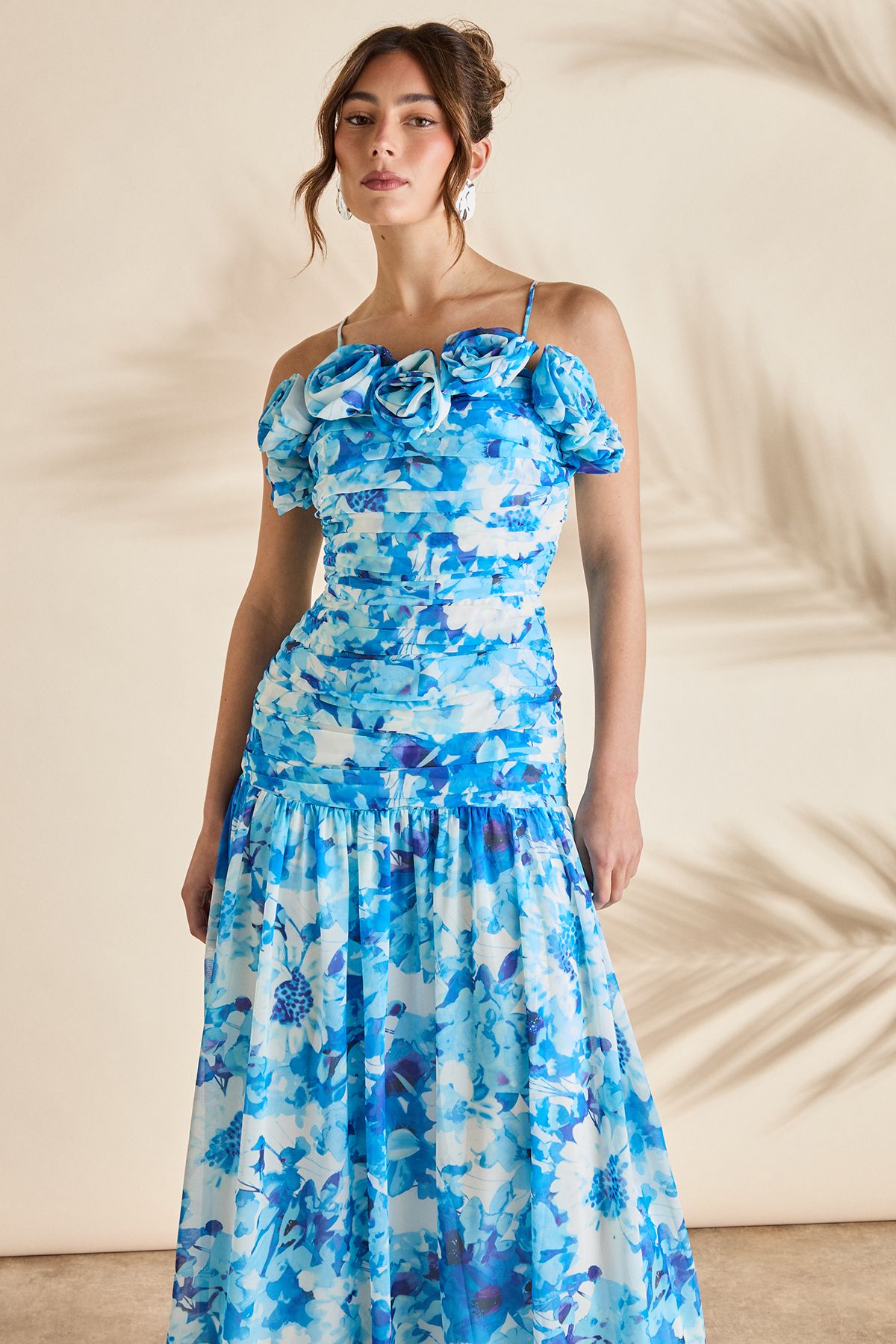 Coast Corsage Pleated Strappy Maxi Dress Blue image 2