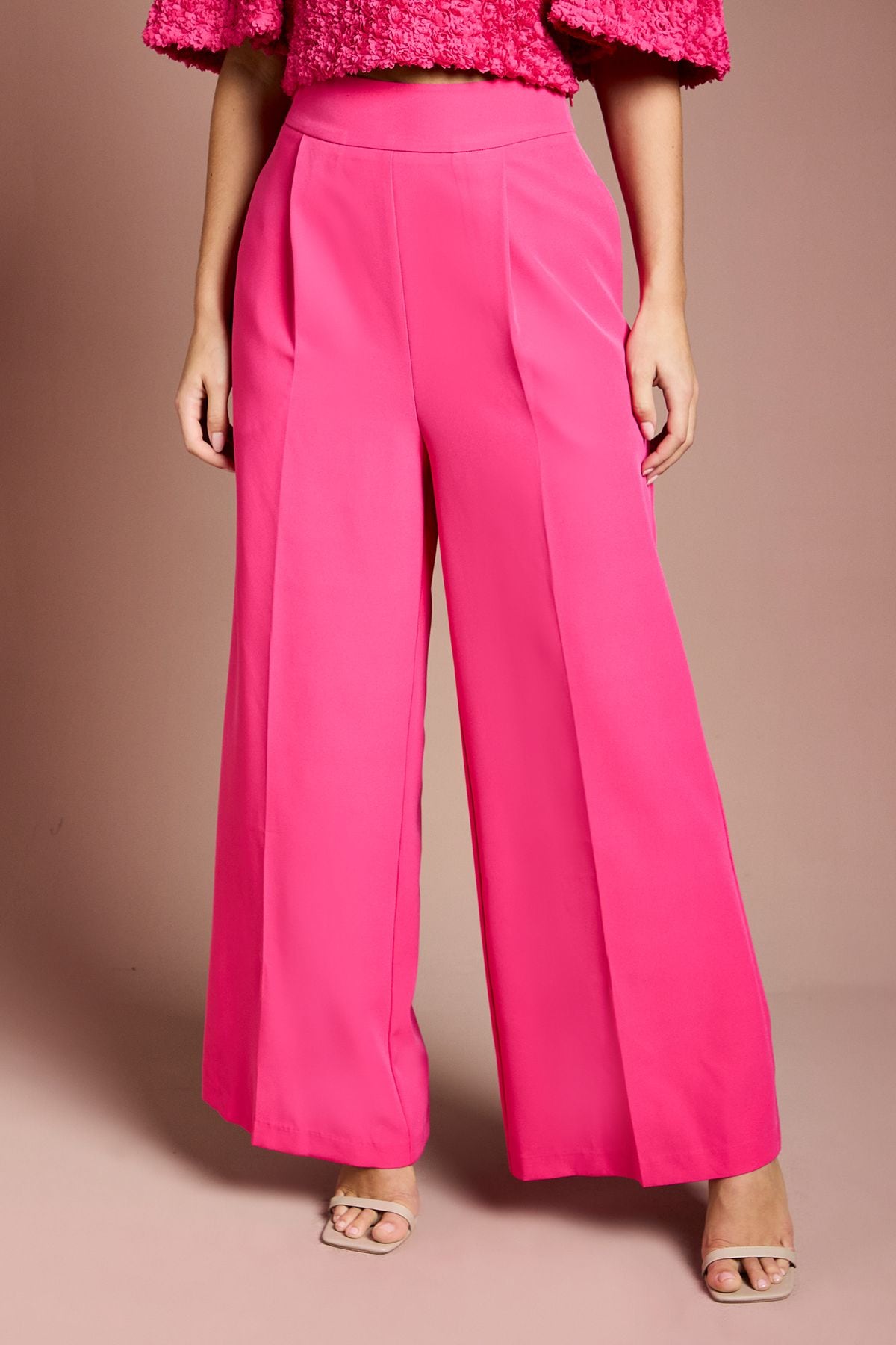 Coast Wide Leg Crepe Trouser Hot Pink image 2