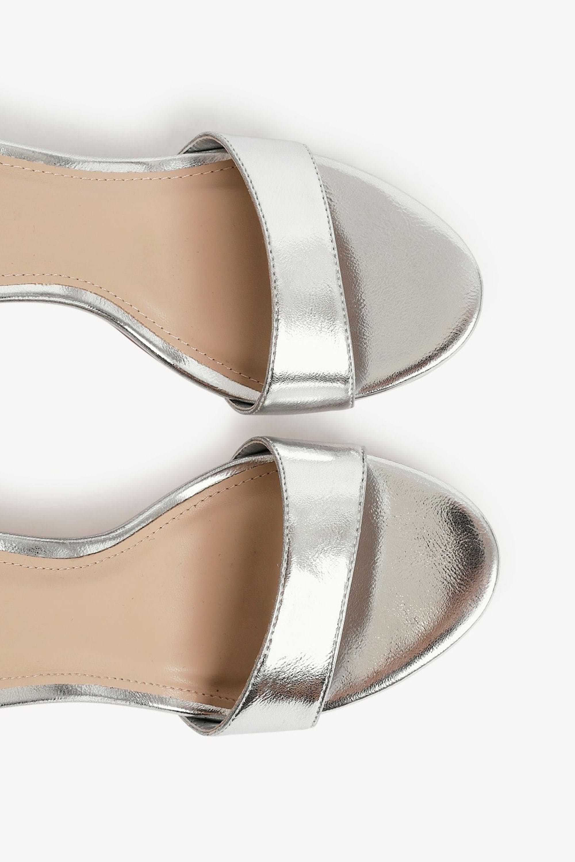 Linzi Trance Silver Faux Leather Block Heel image 5