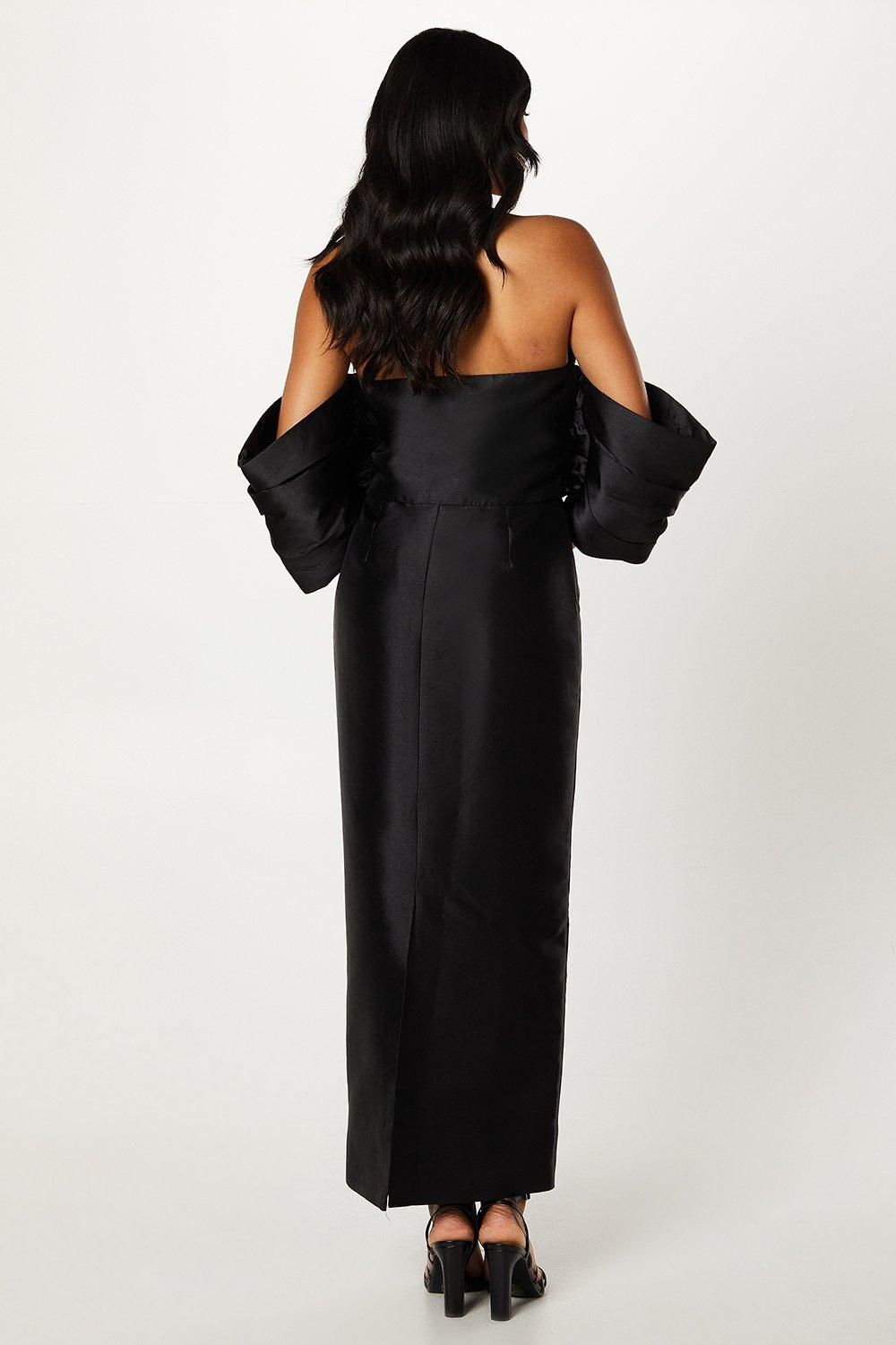 Coast Detachable Shrug Multiway Twill Maxi Dress Black image 3