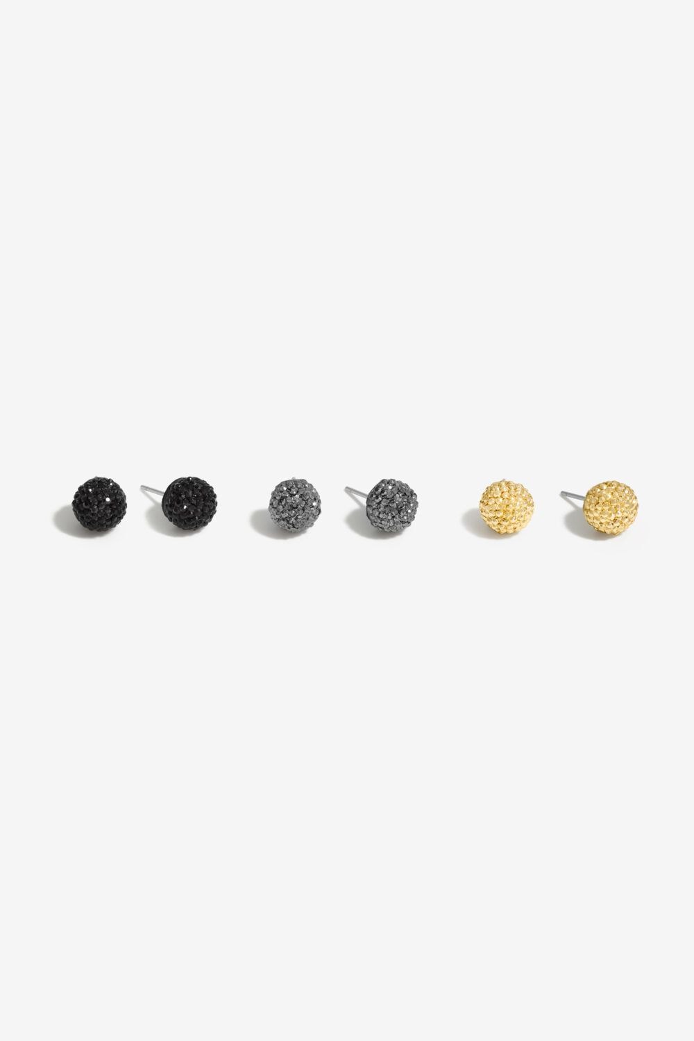 Mood Two Tone Ball Stud Earrings - Pack of 3 image 1