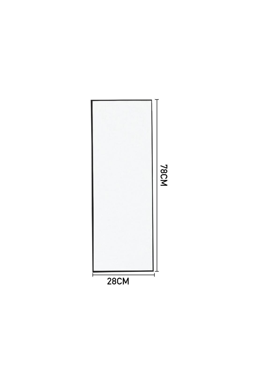 Living and Home 28x78cm Black Metal Frame Wall-Mounted Mirror with Hooks & for Door, Bedroom & Dorm Use image 7