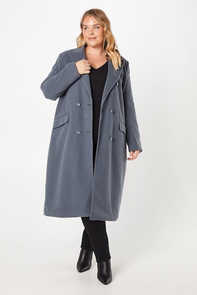 Dorothy Perkins Curve Belted Midi Coat Dark Grey