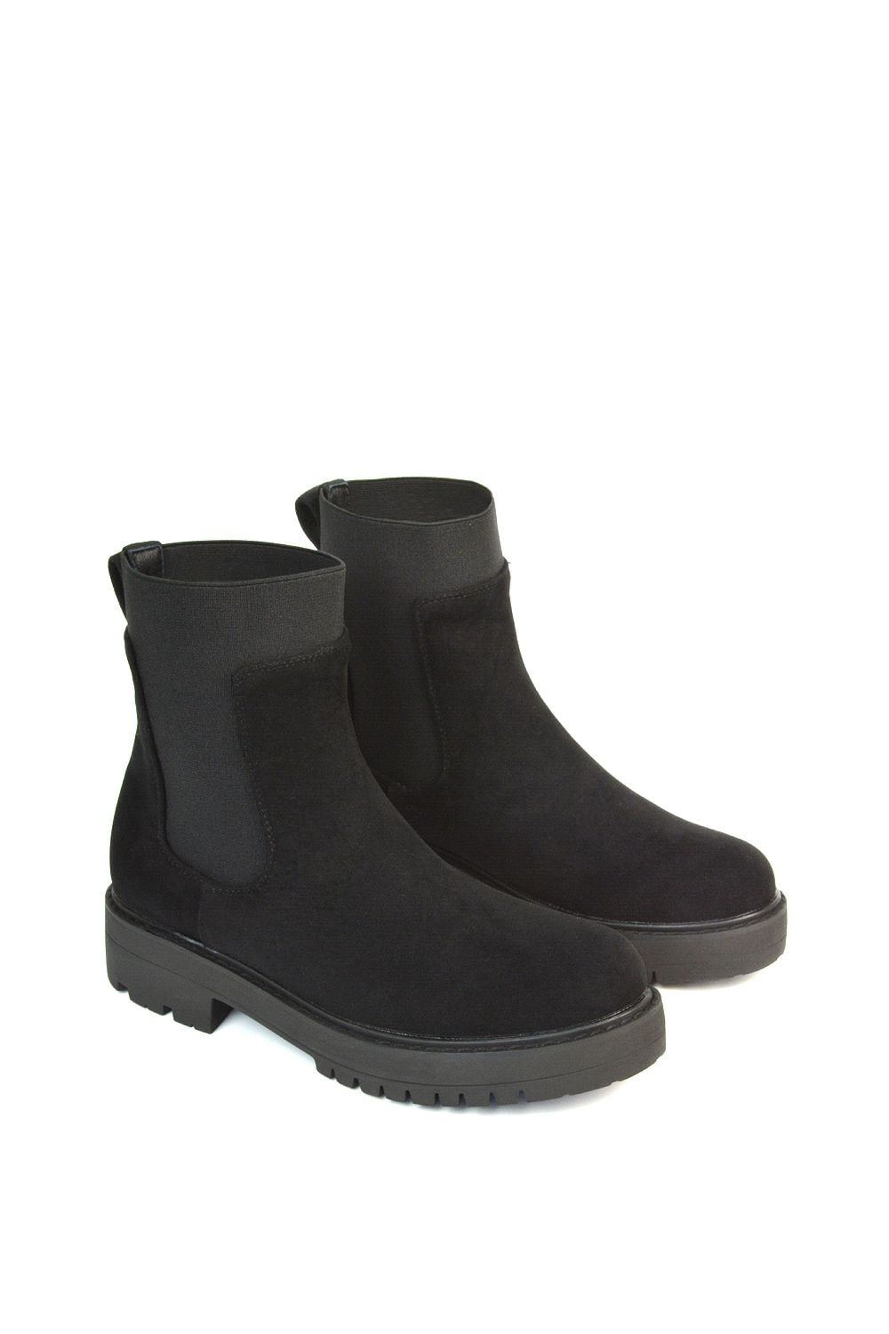 XY London 'Karev' Black Ankle Boots Pull On Elasticated Gusset Chelsea image 3