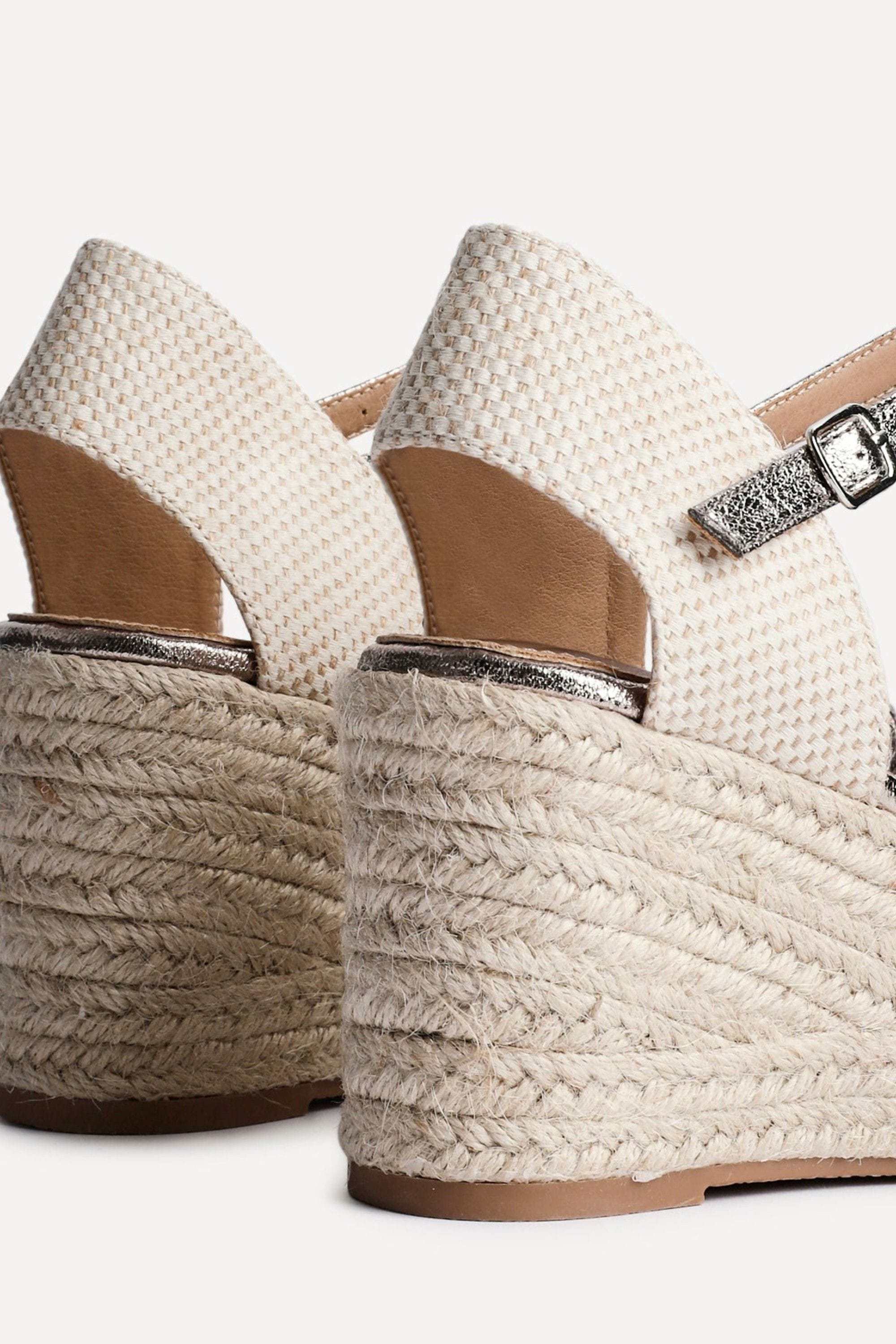 Linzi Mystic Pewter Embroidered Closed-Toe Espadrille Wedge image 4