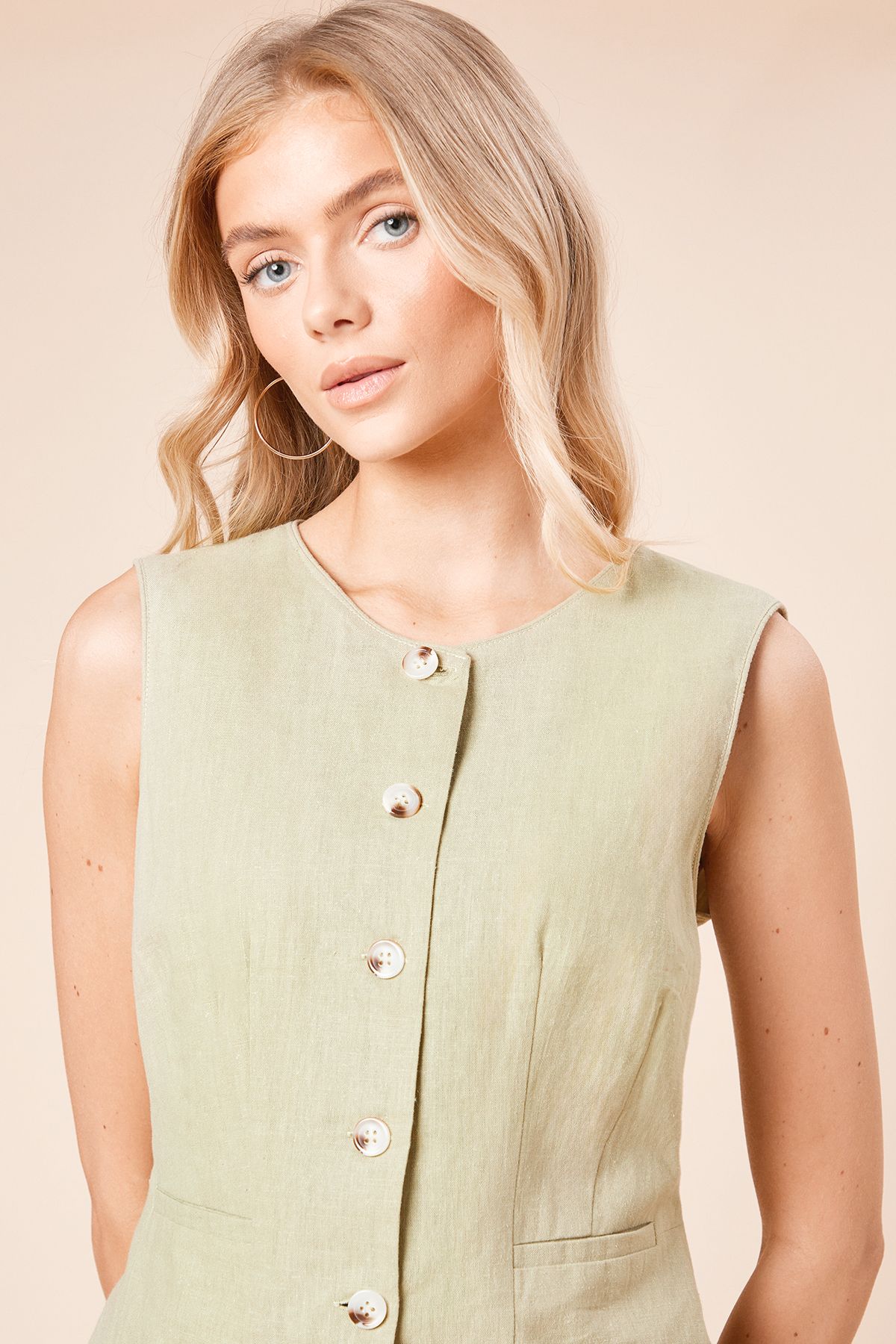 Dorothy Perkins Tailored Horn Button Jacket Sage image 2