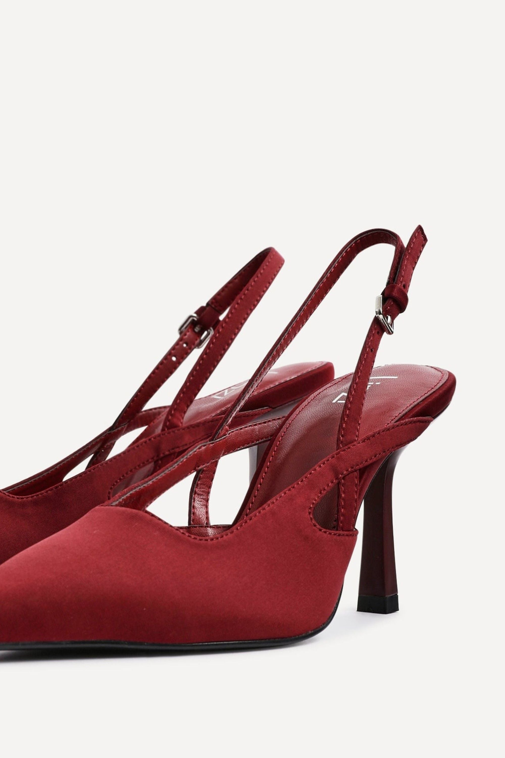 Linzi Rhea Burgundy Scuba Sling Back Court Heels image 4