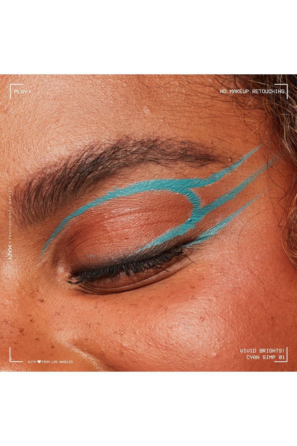 NYX Professional Makeup Vivid Brights Liquid Eyeliner Cyan Simp image 8