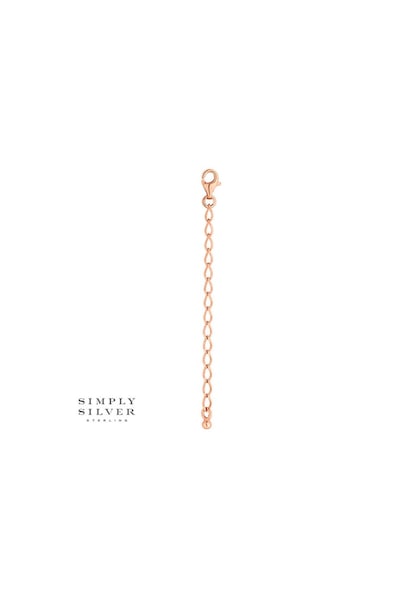 Simply Silver 14ct Rose Gold Plated Sterling Silver 925 Extension Chain Necklace