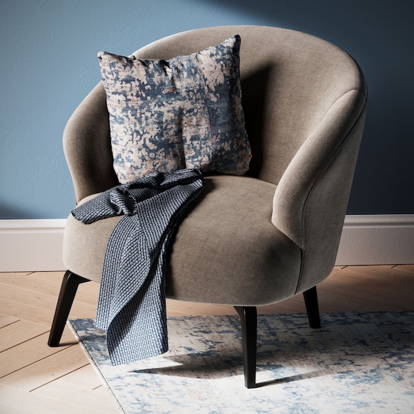 Kukoon Blue Grey Contemporary Abstract Washable Cotton Cushion