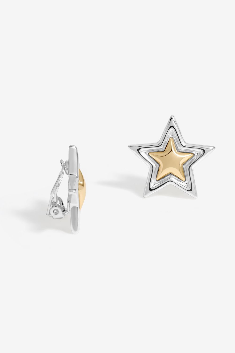Mood Two Tone Star Clip On Earrings image 1