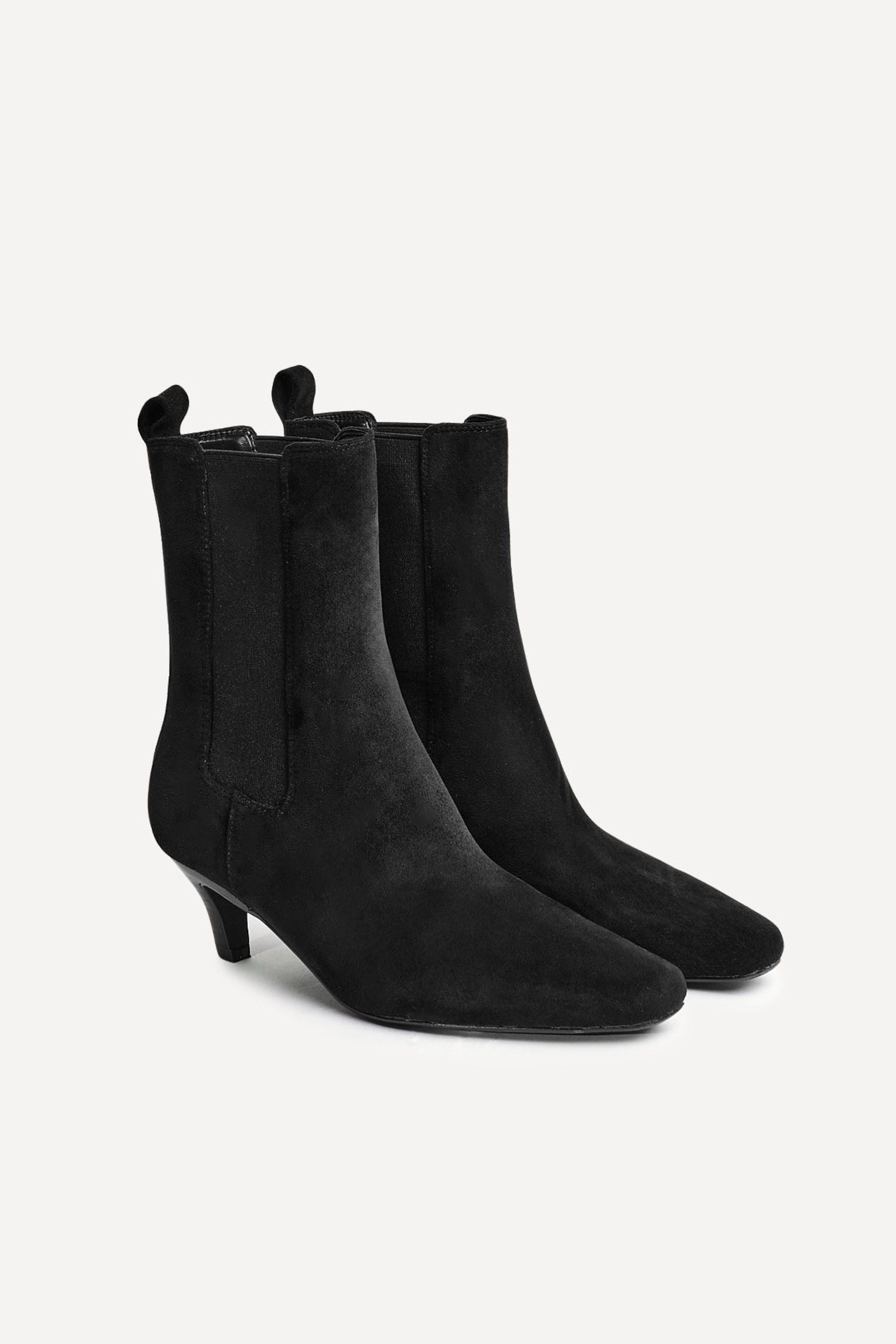Linzi Ritual Black Faux Suede Kitten Heel Chelsea Boot image 3