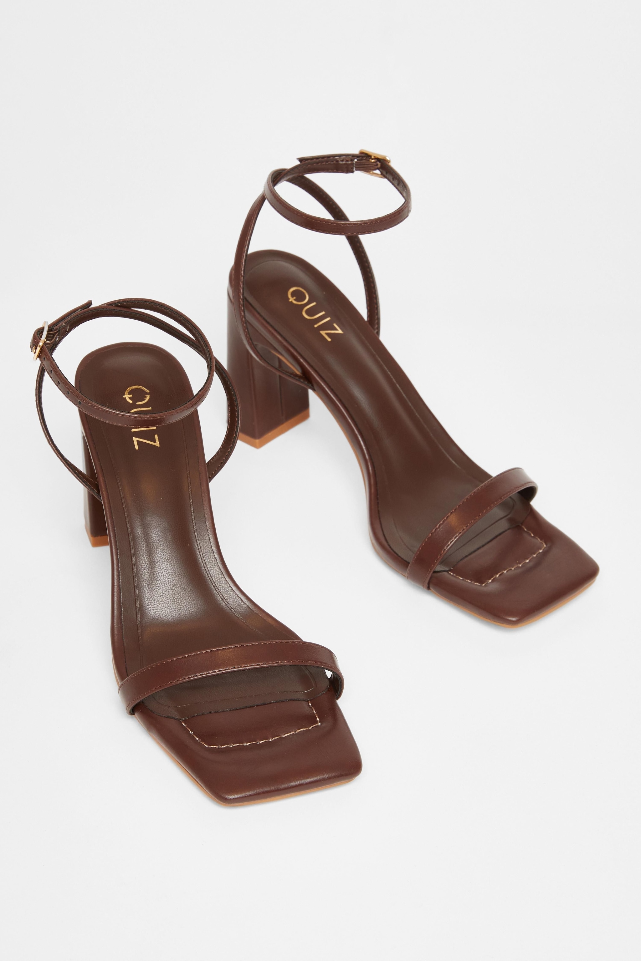 Quiz Brown Barely There Block Heels image 2