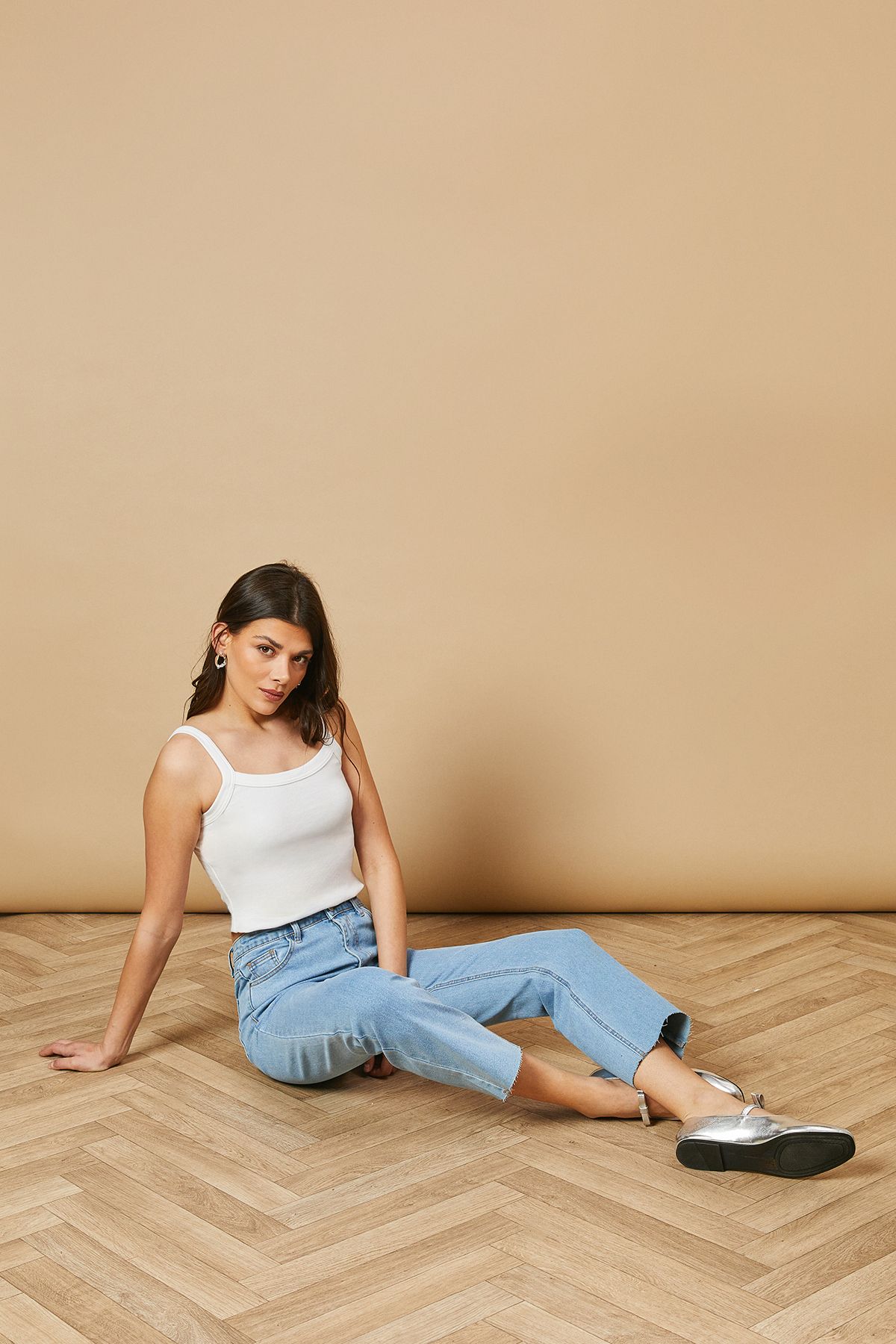 Oasis Denim Slim Leg Cropped Jean Light Wash image 2