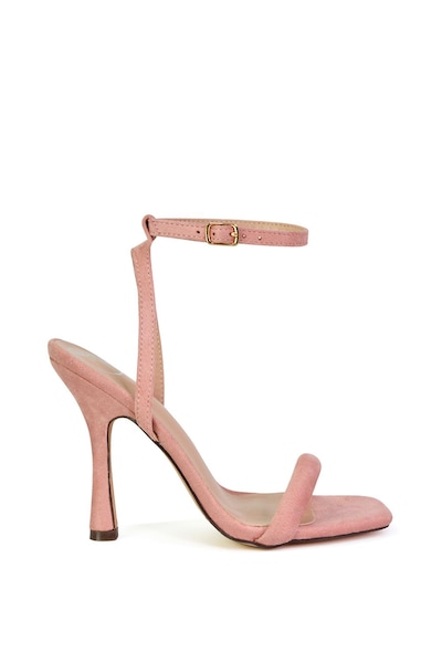 XY London 'Greta' Strappy Square Toe Barely There Stiletto High Heels