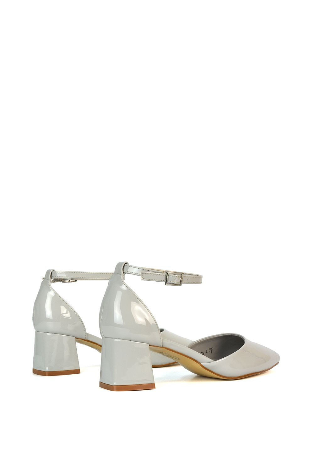 XY London 'Evie' Low Block Heel Pointed Toe Ankle Strap Court Shoes image 5