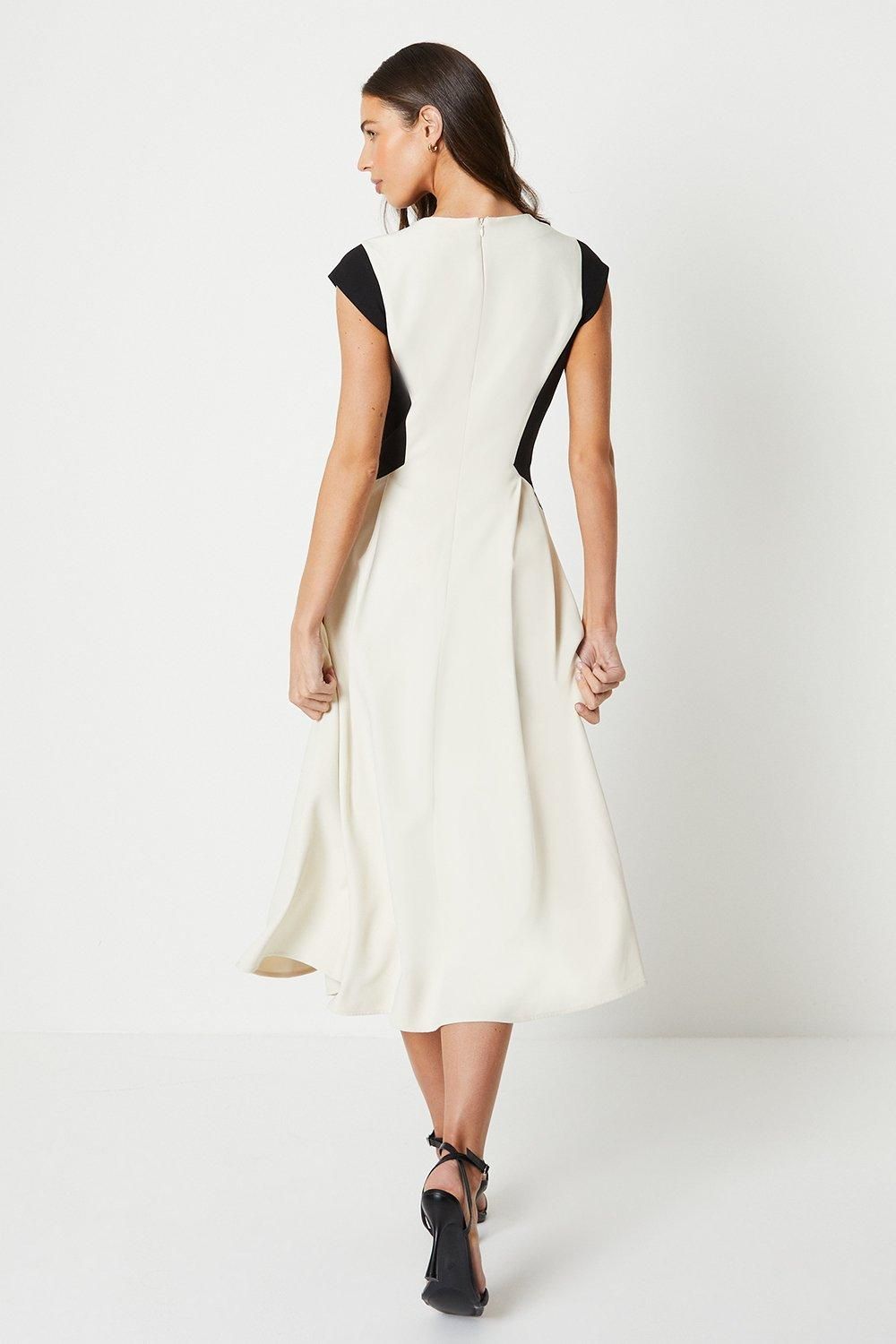 Coast Crepe Colour Block Midi Dress Mono image 3
