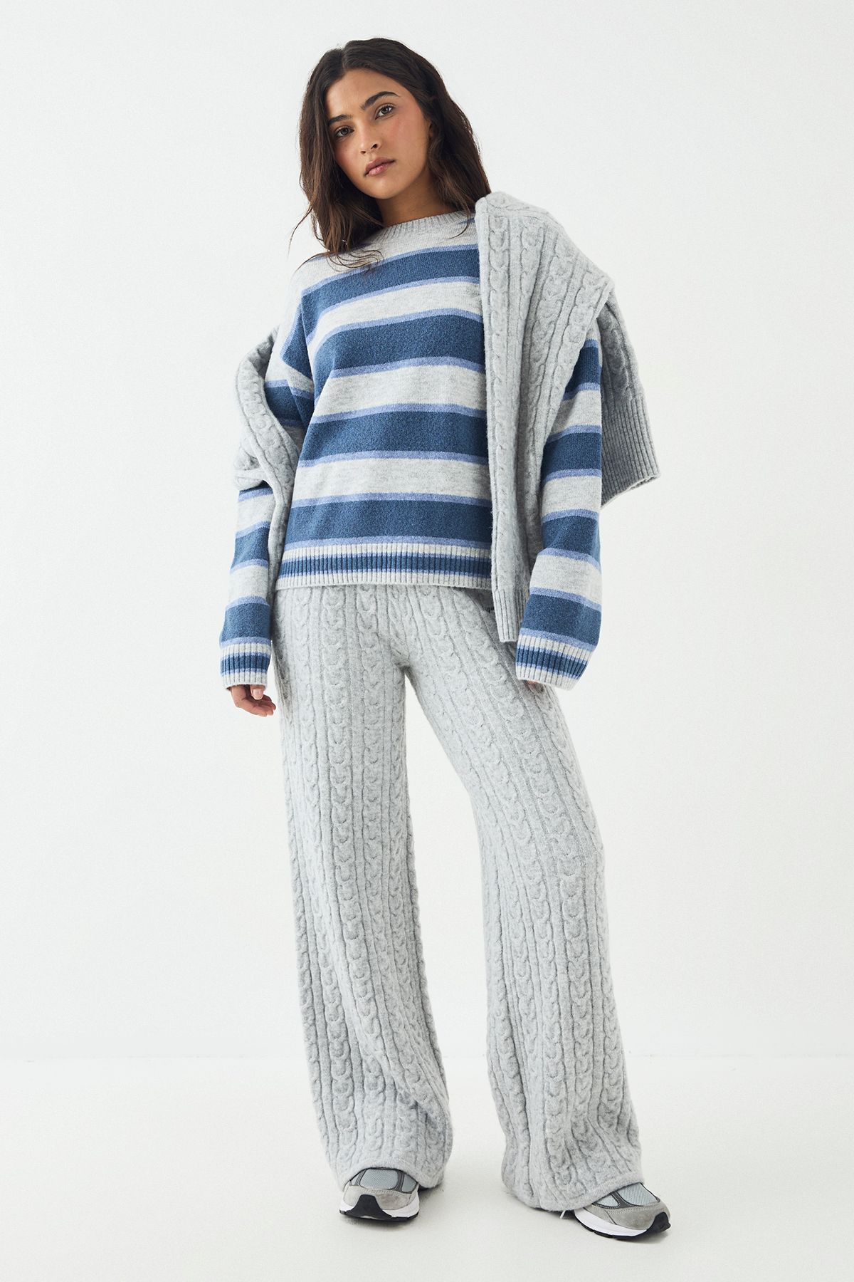 DSGN Studio DSGN Studio Stripe Knitted Jumper Charcoal image 3