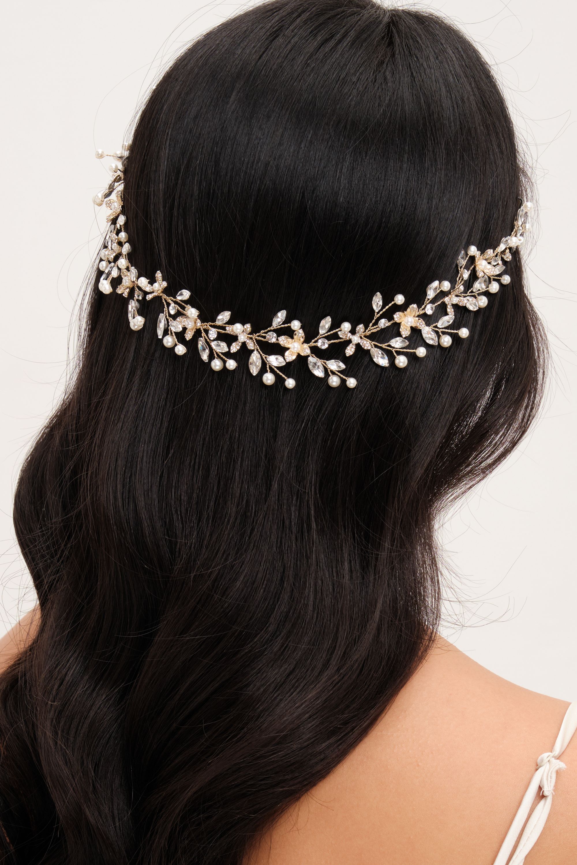 Jon Richard Gold Plated Pearl And Crystal Floral Hair Vine image 2