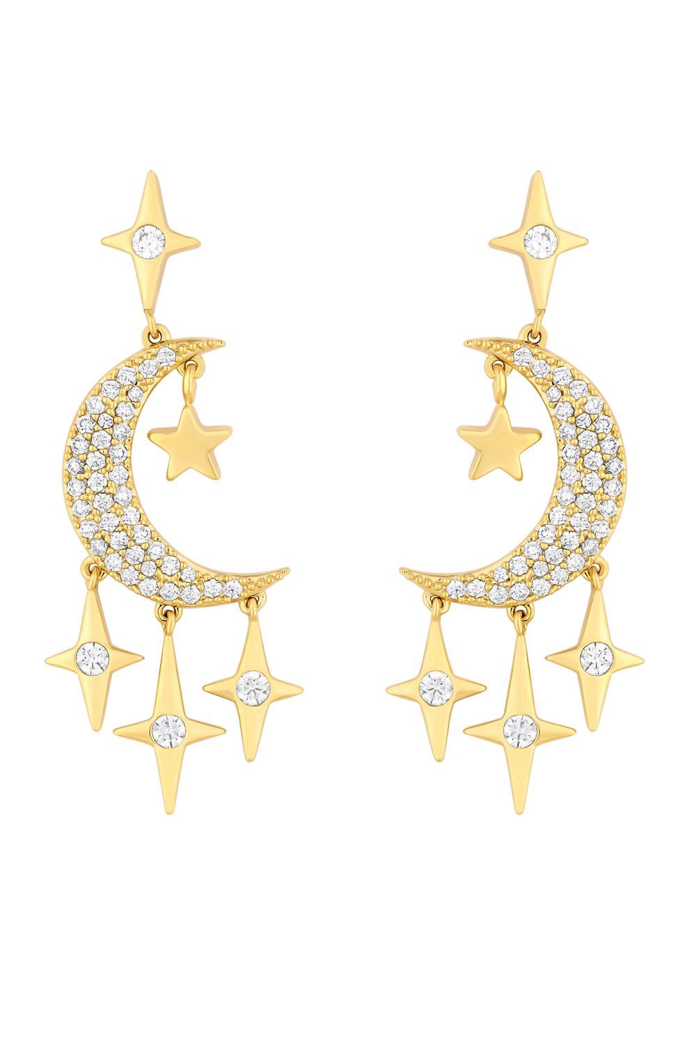 Jon Richard Gold Plated Cubic Zirconia Celestial Earrings image 3