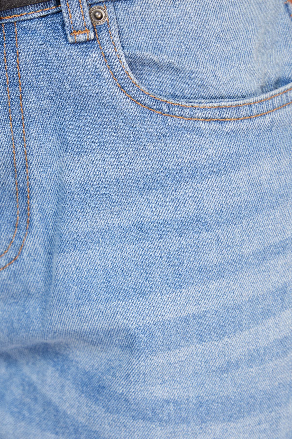 Warehouse Raw Edge Low Waist Dad Shorts Light Wash image 5