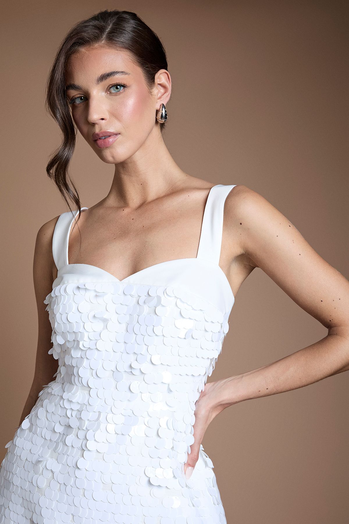 Coast Disc Sequin Bridal Mini Dress Ivory image 4