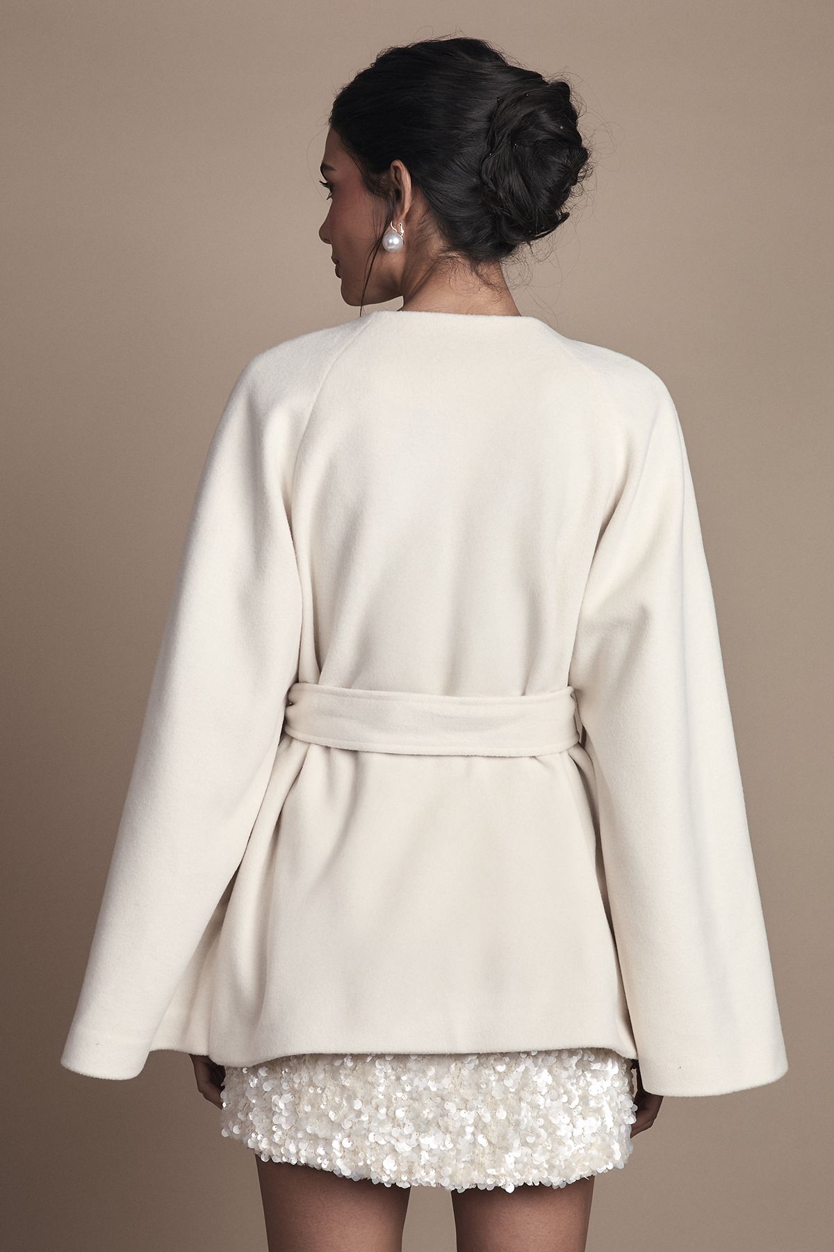 Coast White Belted Short Occasion Cape Coat White image 3