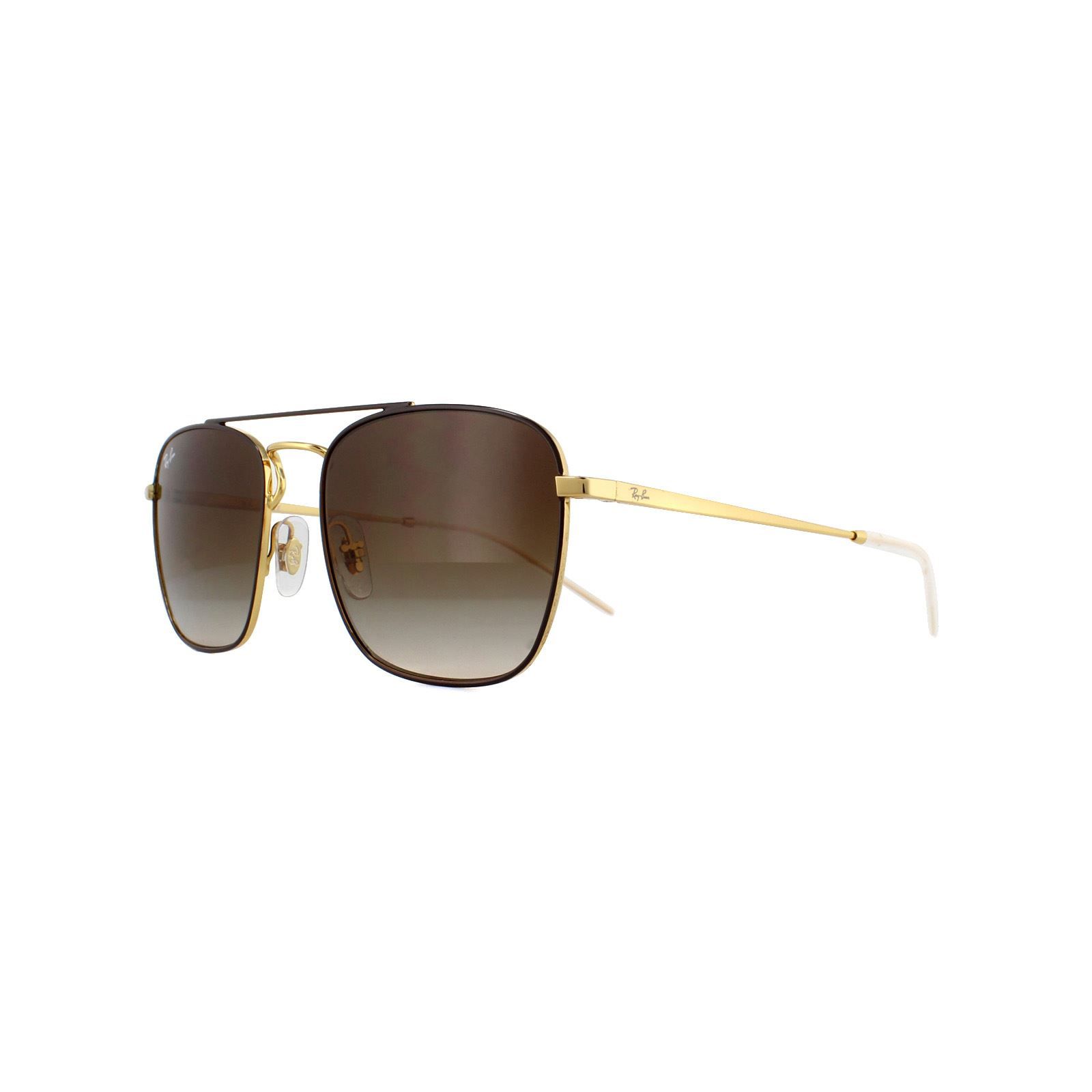 Ray-Ban Square Gold Top On Brown Brown Gradient Dark Brown Sunglasses image 2