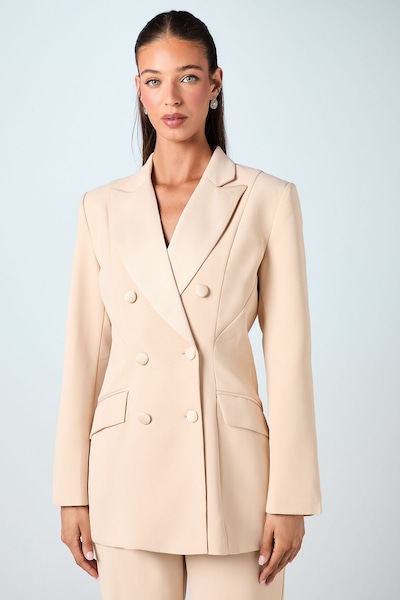 Coast Premium Hourglass Silhouette Double Breasted Blazer Champagne