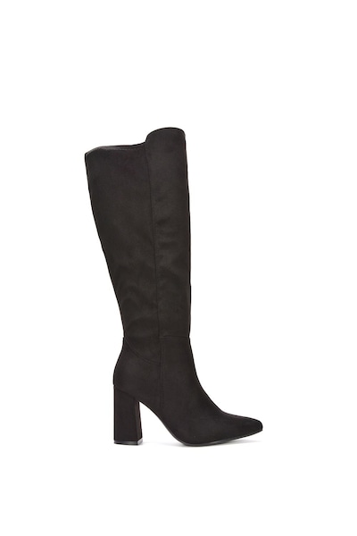 XY London 'Wisteria' Wide Calf Stretchy Block High Heel Knee Boots